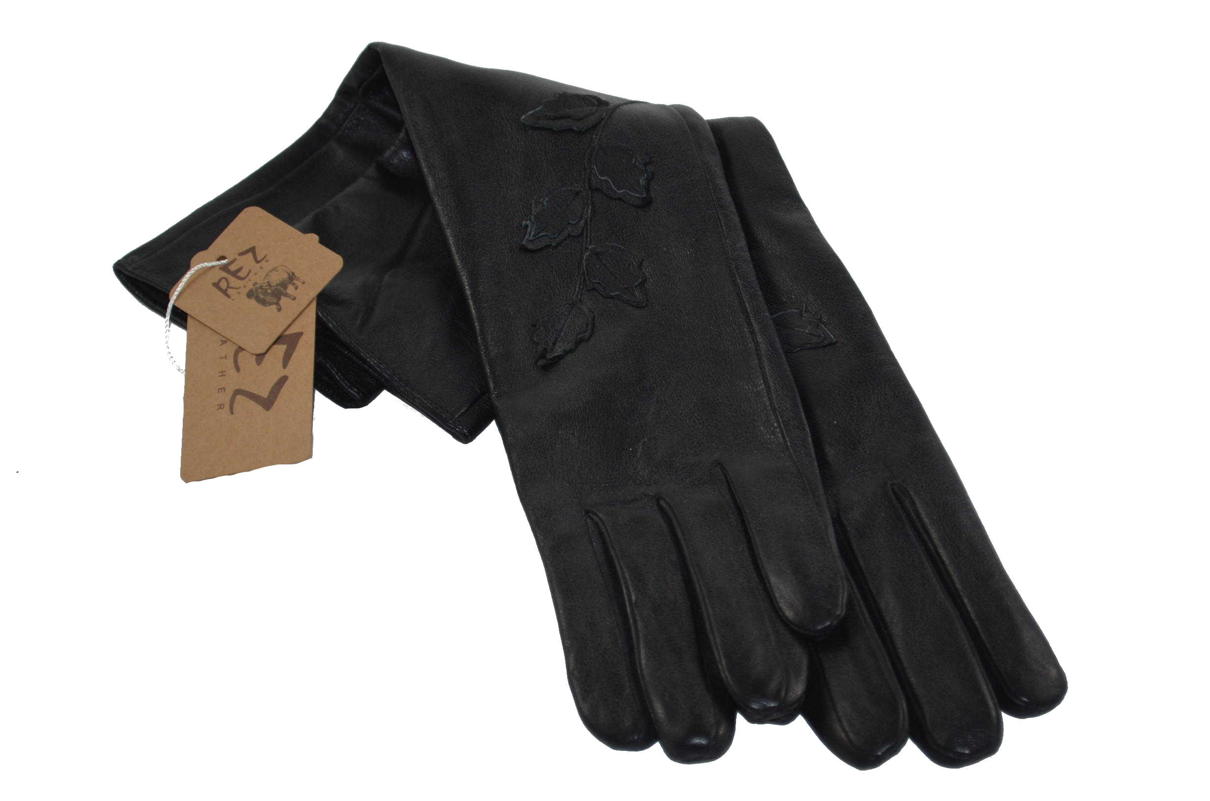 Long gloves for women in genuine leather