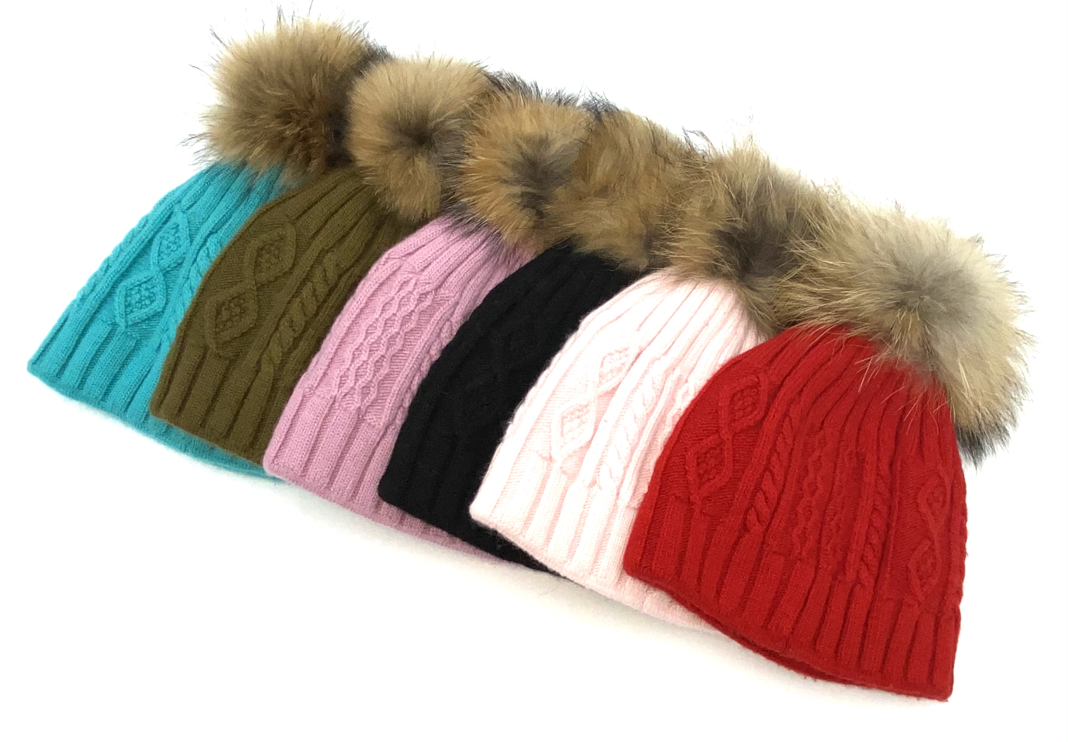 Damen Strickmütze mit Bommel