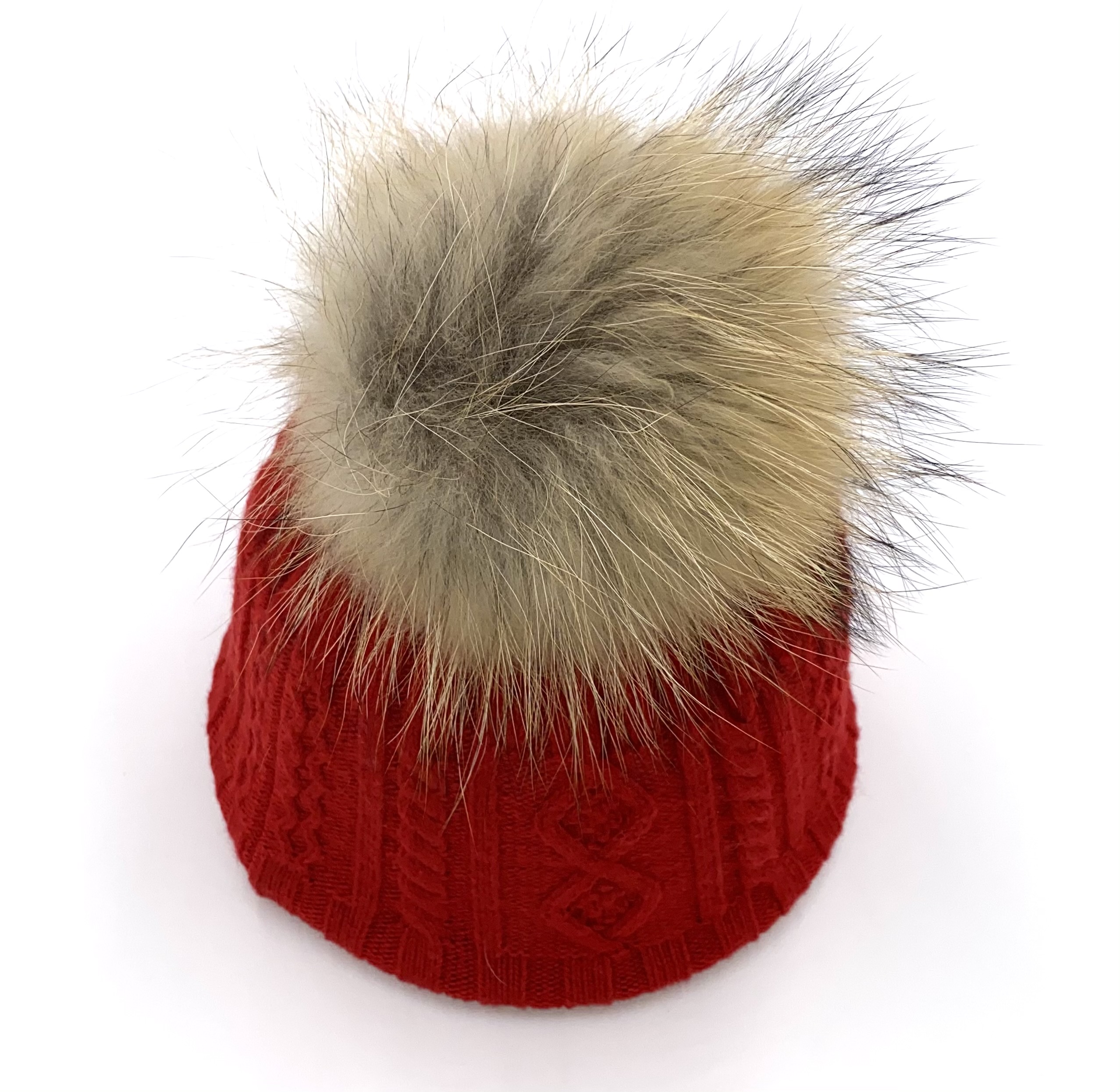 Damen Strickmütze mit Bommel