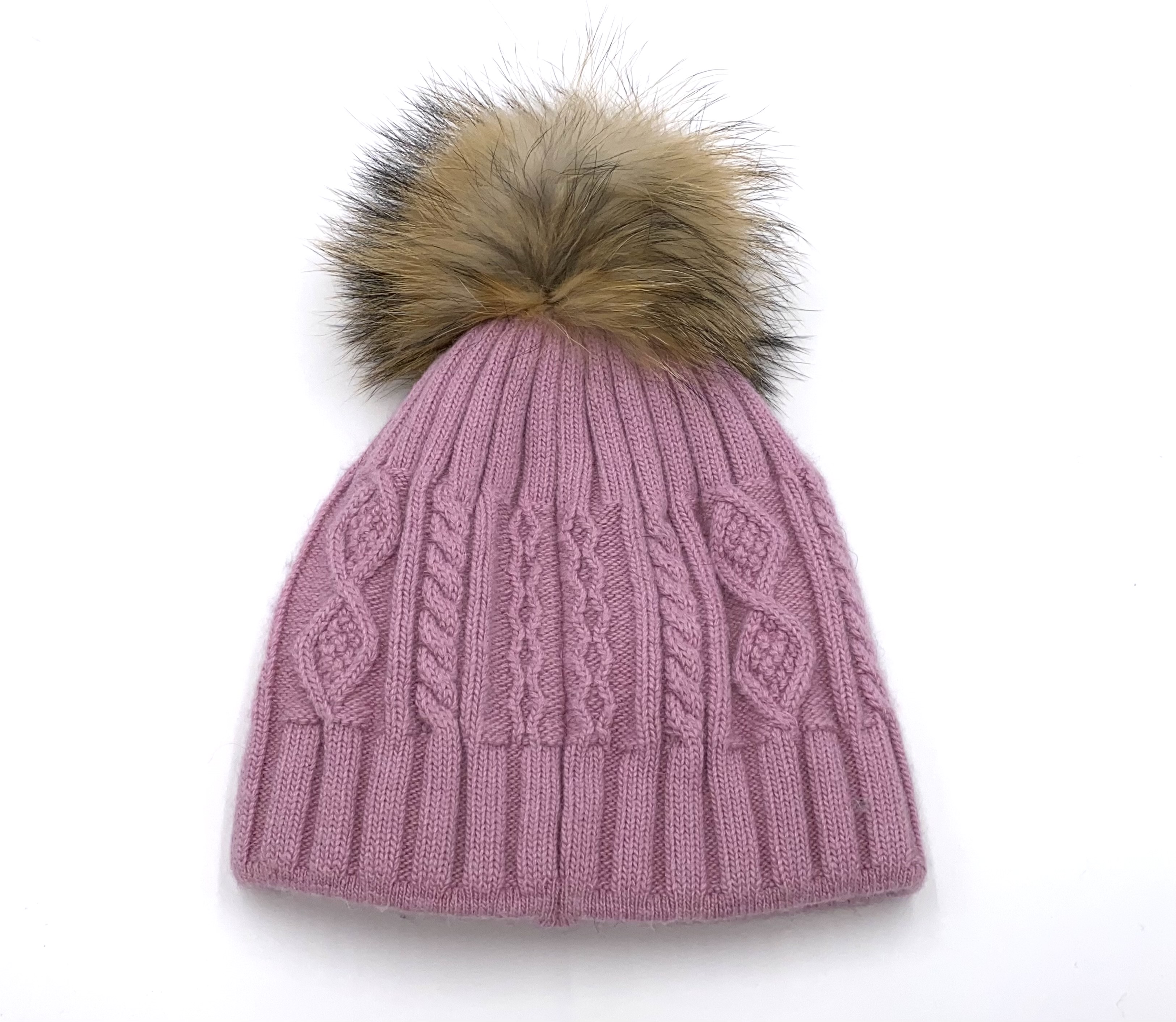 Damen Strickmütze mit Bommel