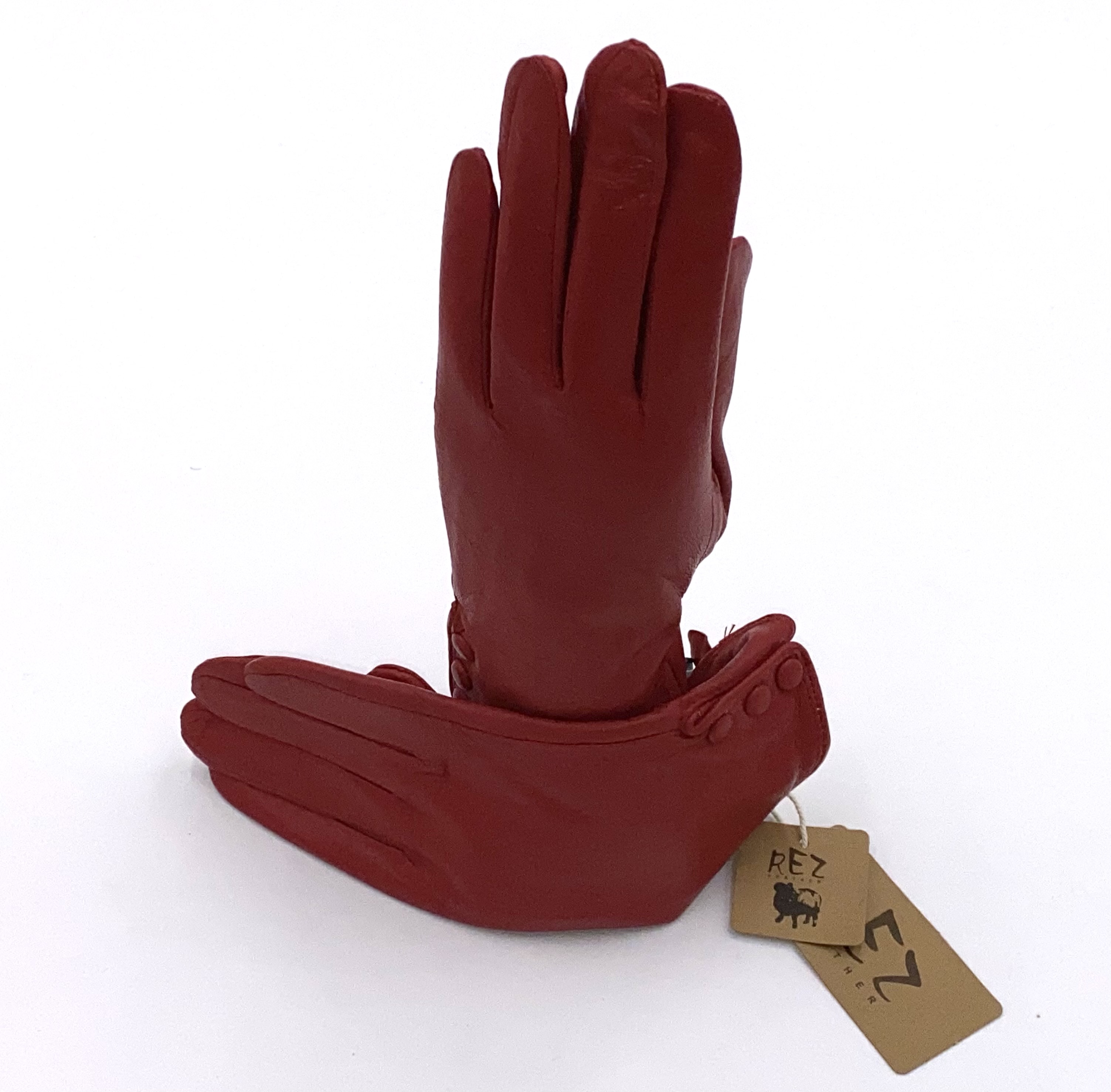 Classic Damen Lederhandschuhe mit Knöpfe