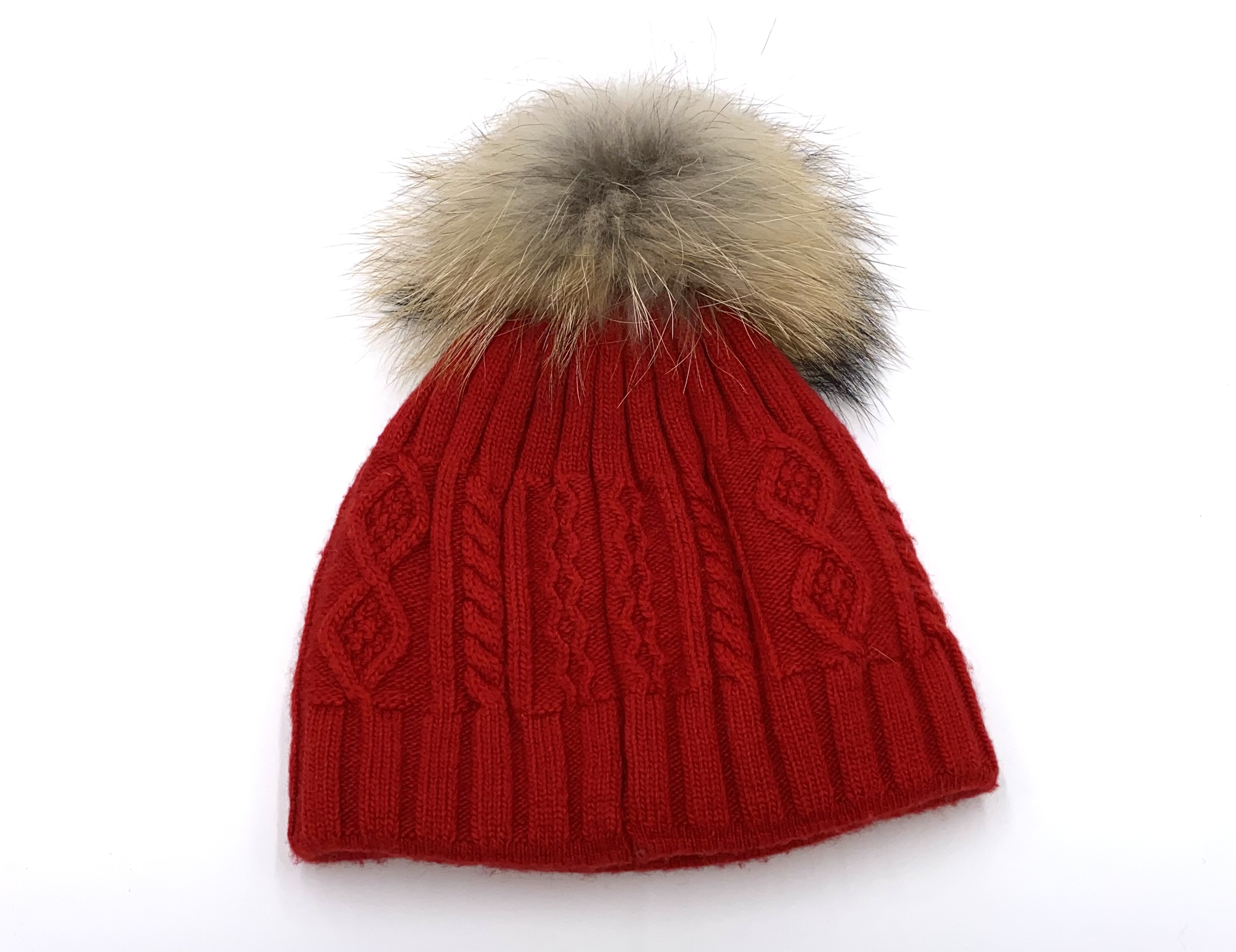 Damen Strickmütze mit Bommel