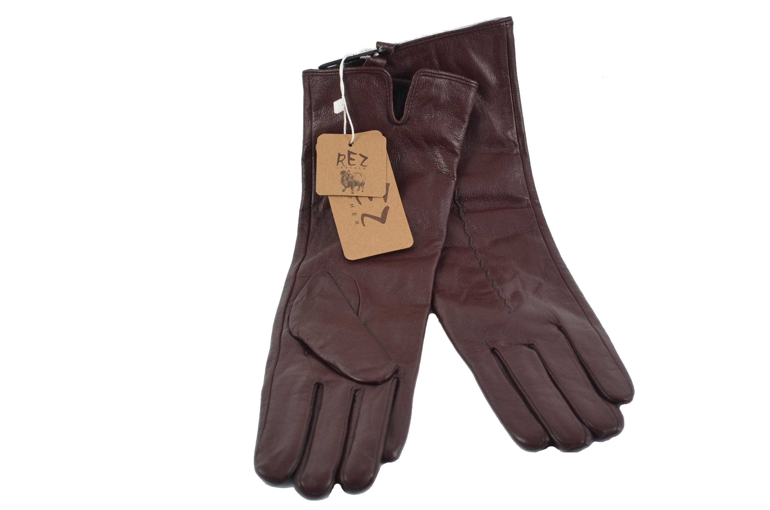 Long gloves for women in genuine leather