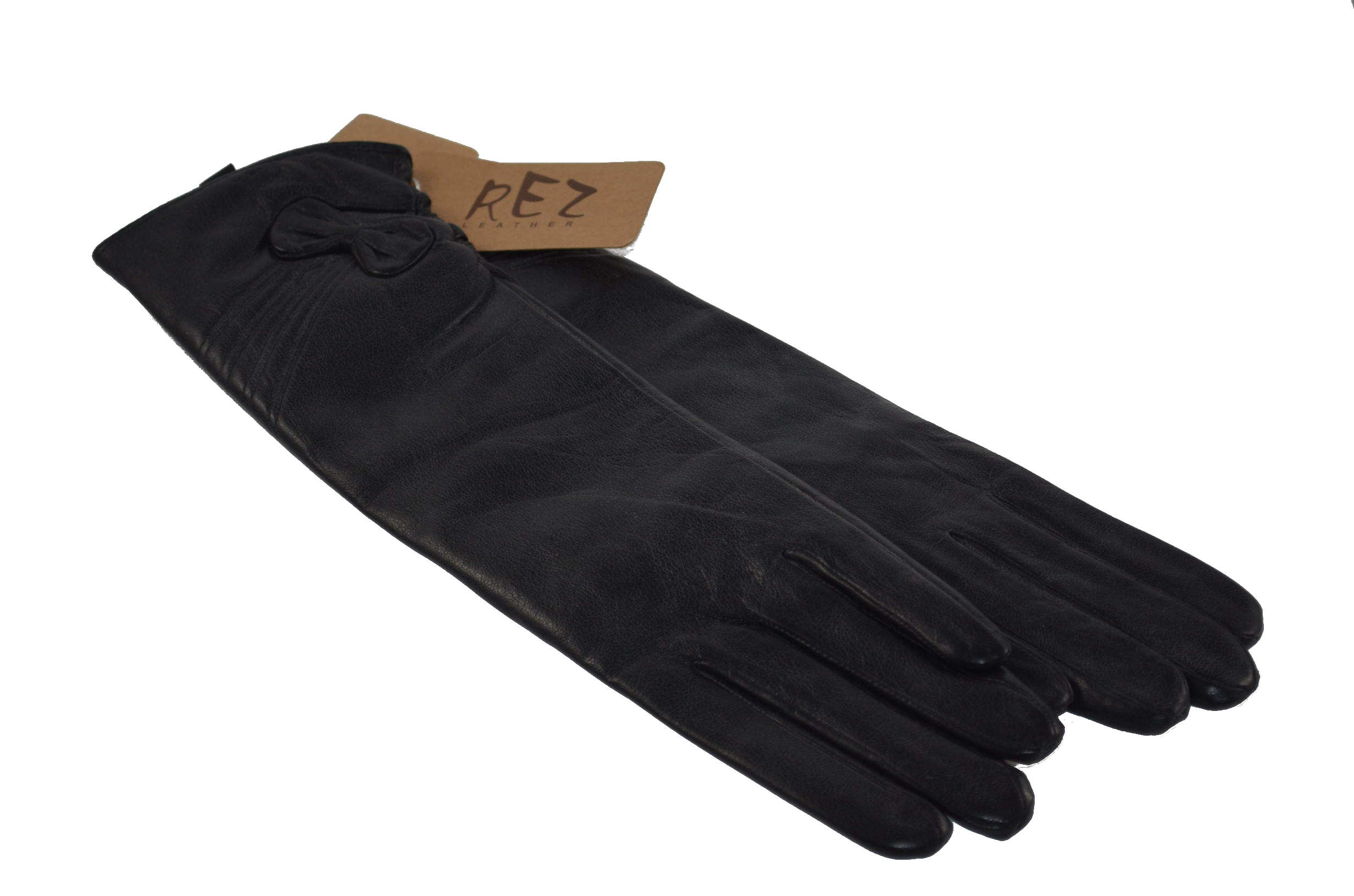 Long gloves for women in genuine leather