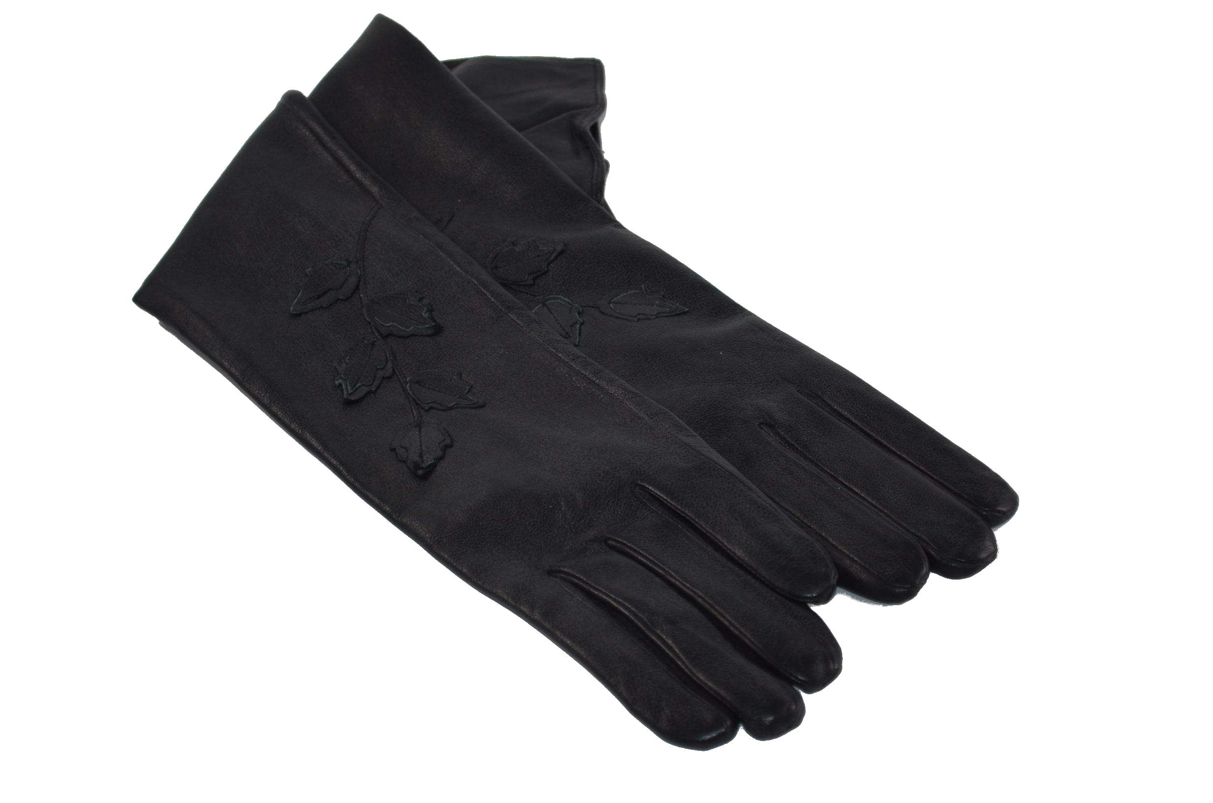 Long gloves for women in genuine leather