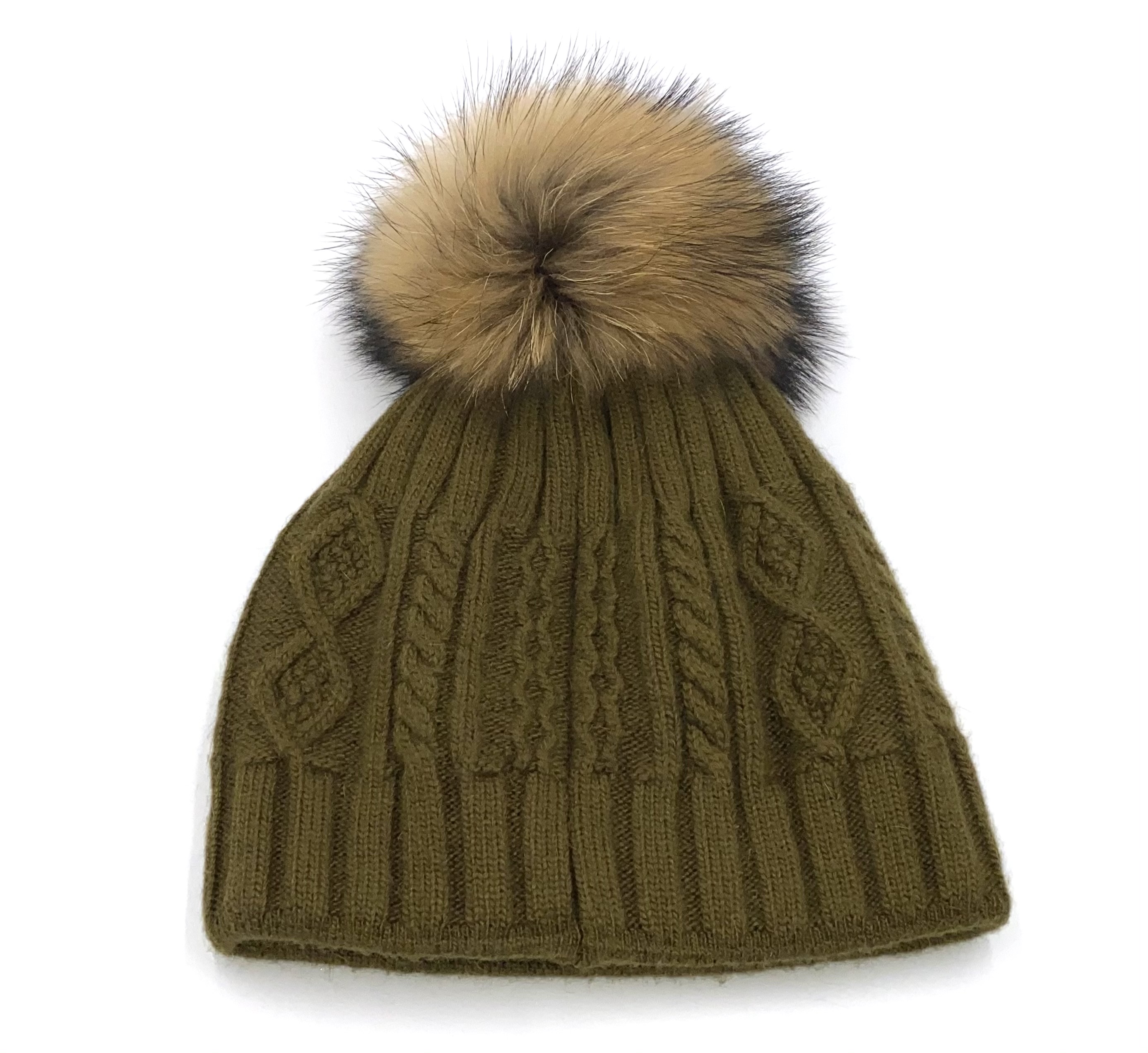 Damen Strickmütze mit Bommel
